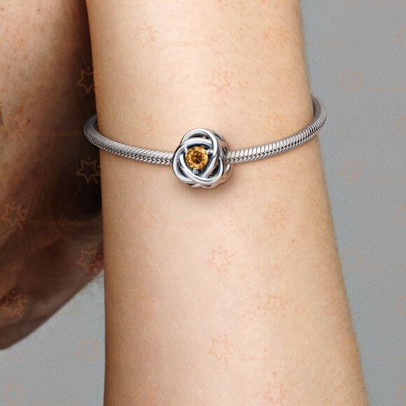 Pandora November Honey Eternity Circle Charm - Picture 3 of 4